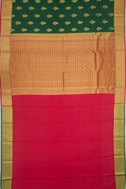 Binny Silk Brocade Bottle Green Saree