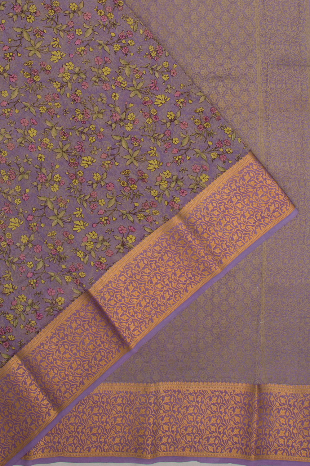 Binny Silk Printed Lavender Saree