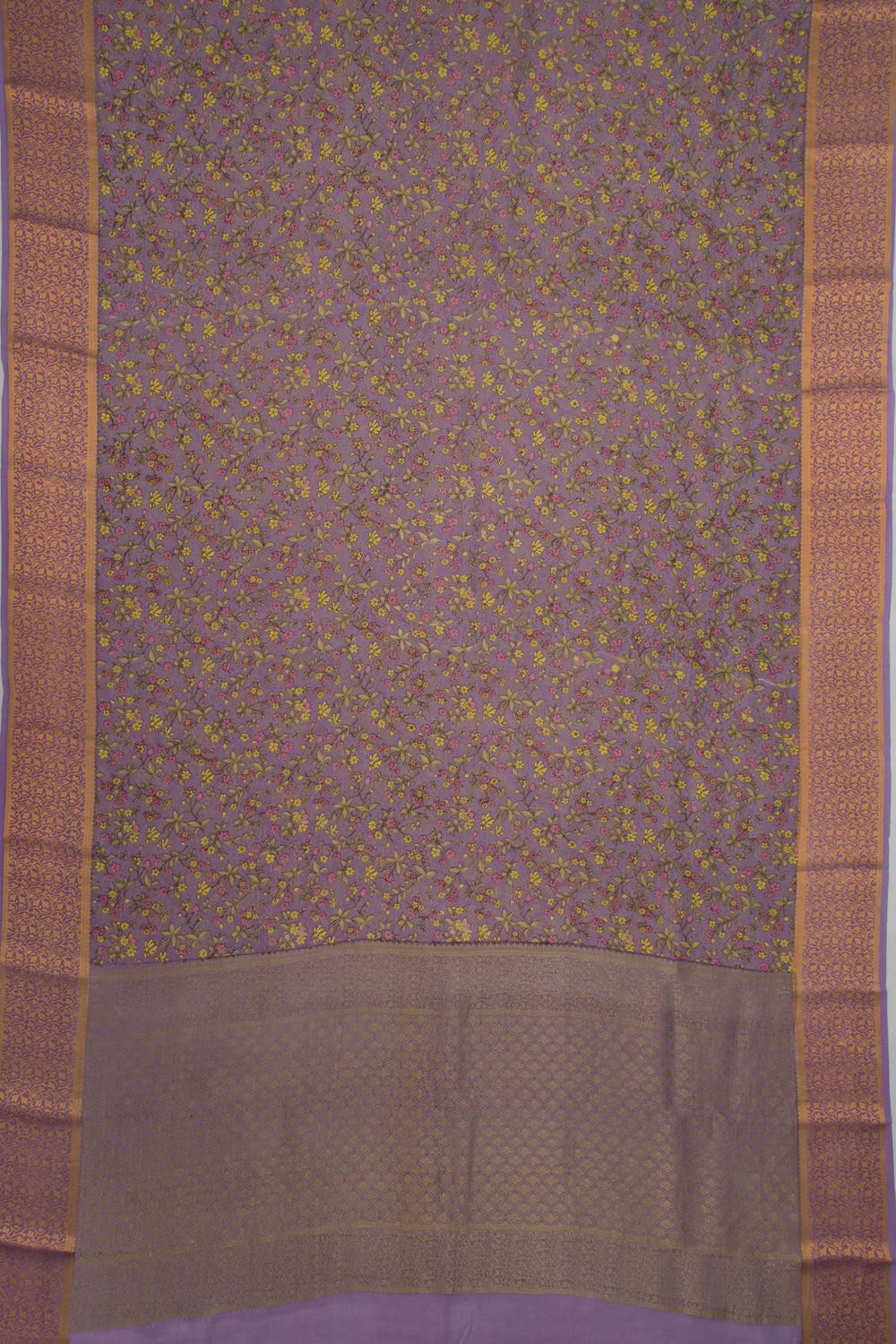 Binny Silk Printed Lavender Saree