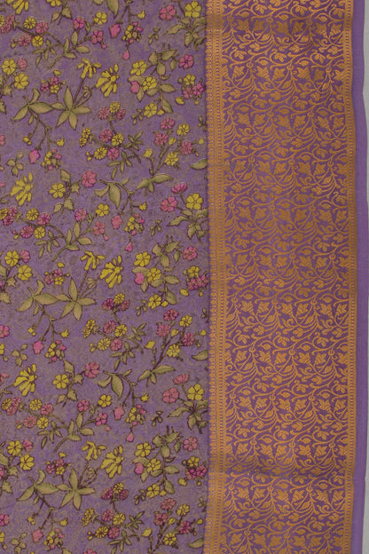 Binny Silk Printed Lavender Saree