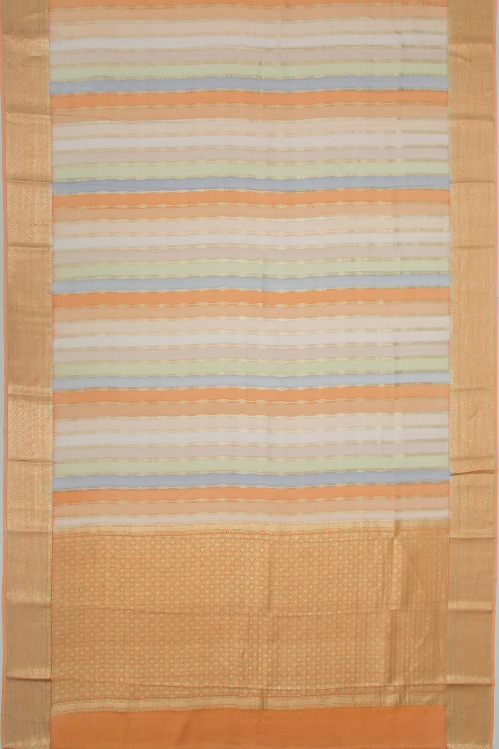 Binny Silk Vertical Lines Multi Color Saree