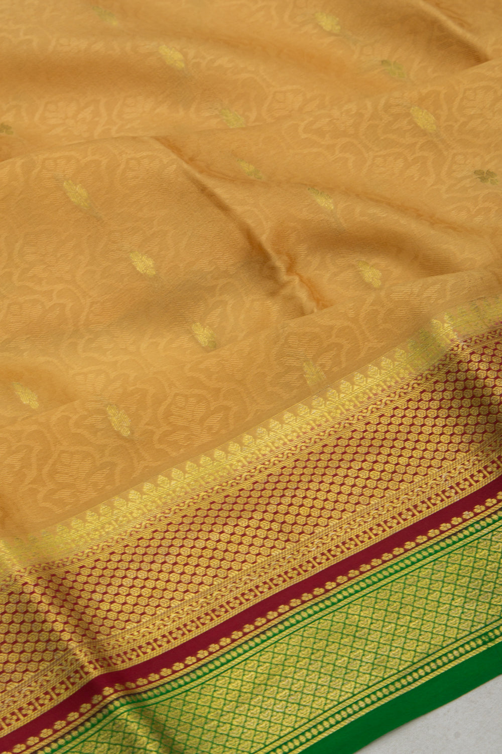 Binny Silk Brocade Gold Saree