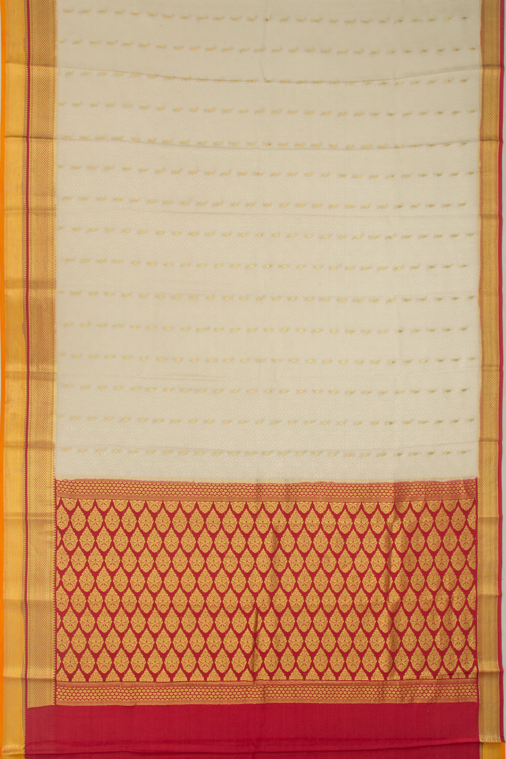 Binny Silk Brocade Cream Saree