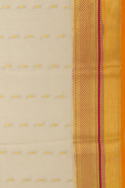 Binny Silk Brocade Cream Saree
