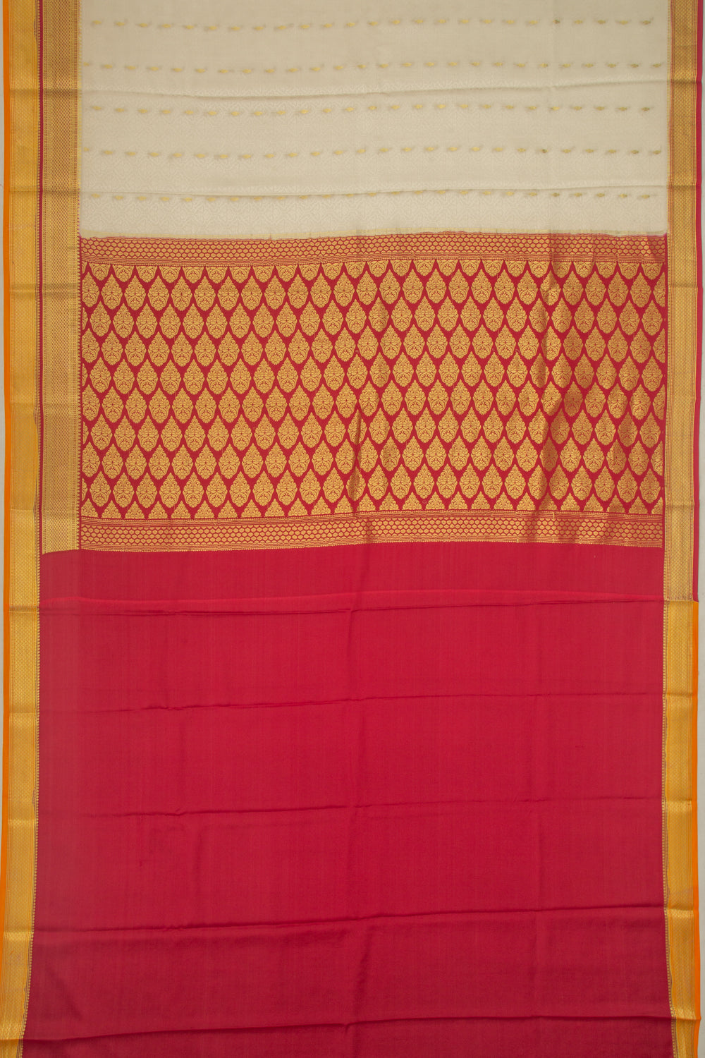 Binny Silk Brocade Cream Saree