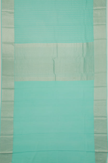 Binny Silk Vertical Lines Sky Blue Saree