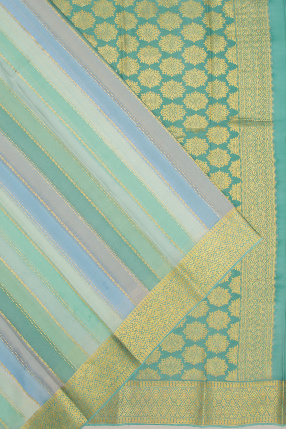 Binny Silk Vertical Lines Multi Color Saree