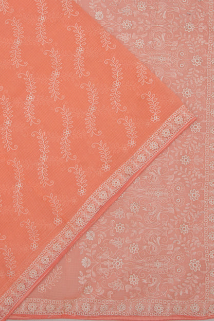 Kota Silk Brocade Orange Saree