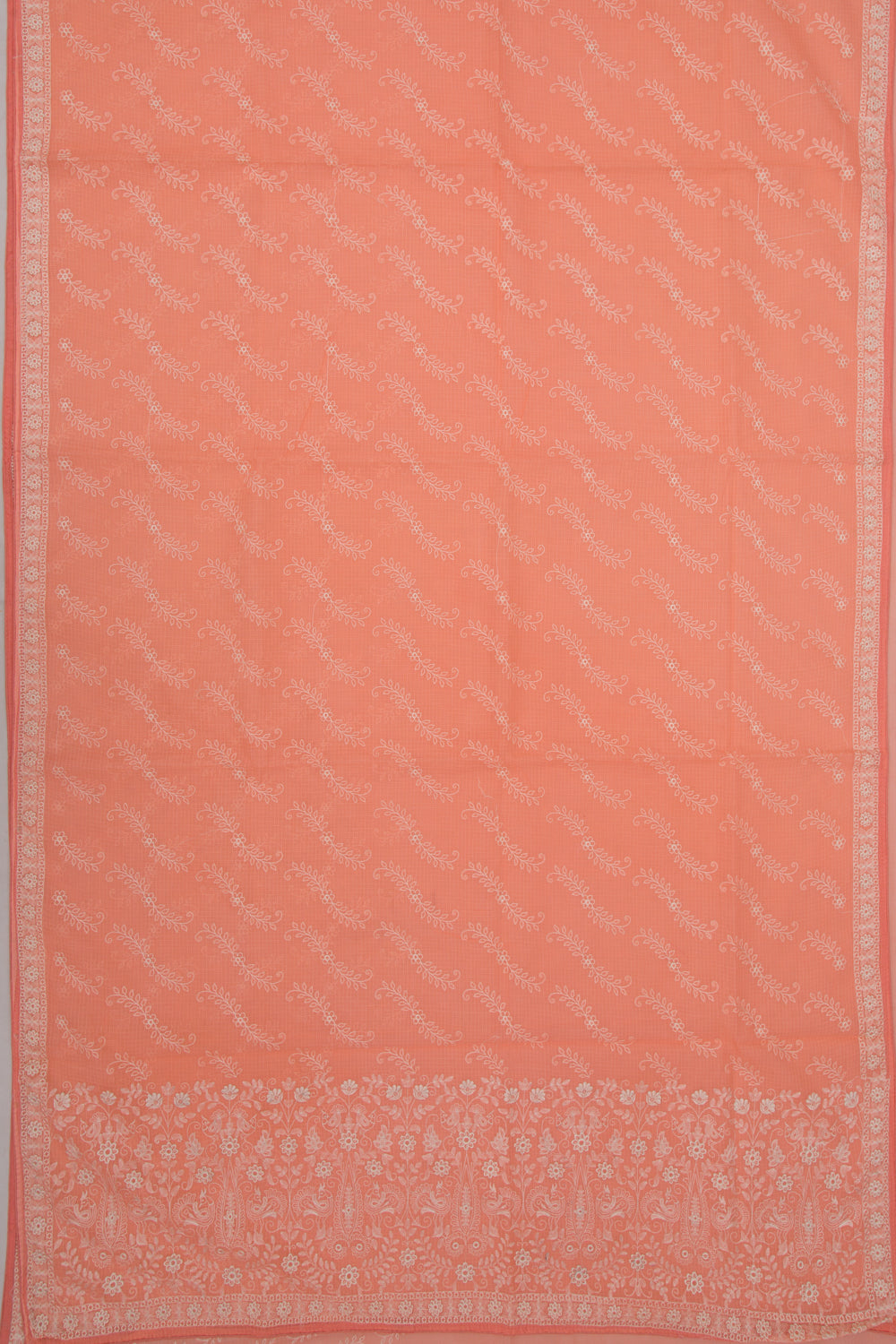 Kota Silk Brocade Orange Saree