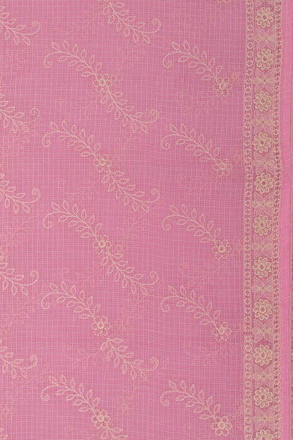 Kota Silk Brocade Pink Saree