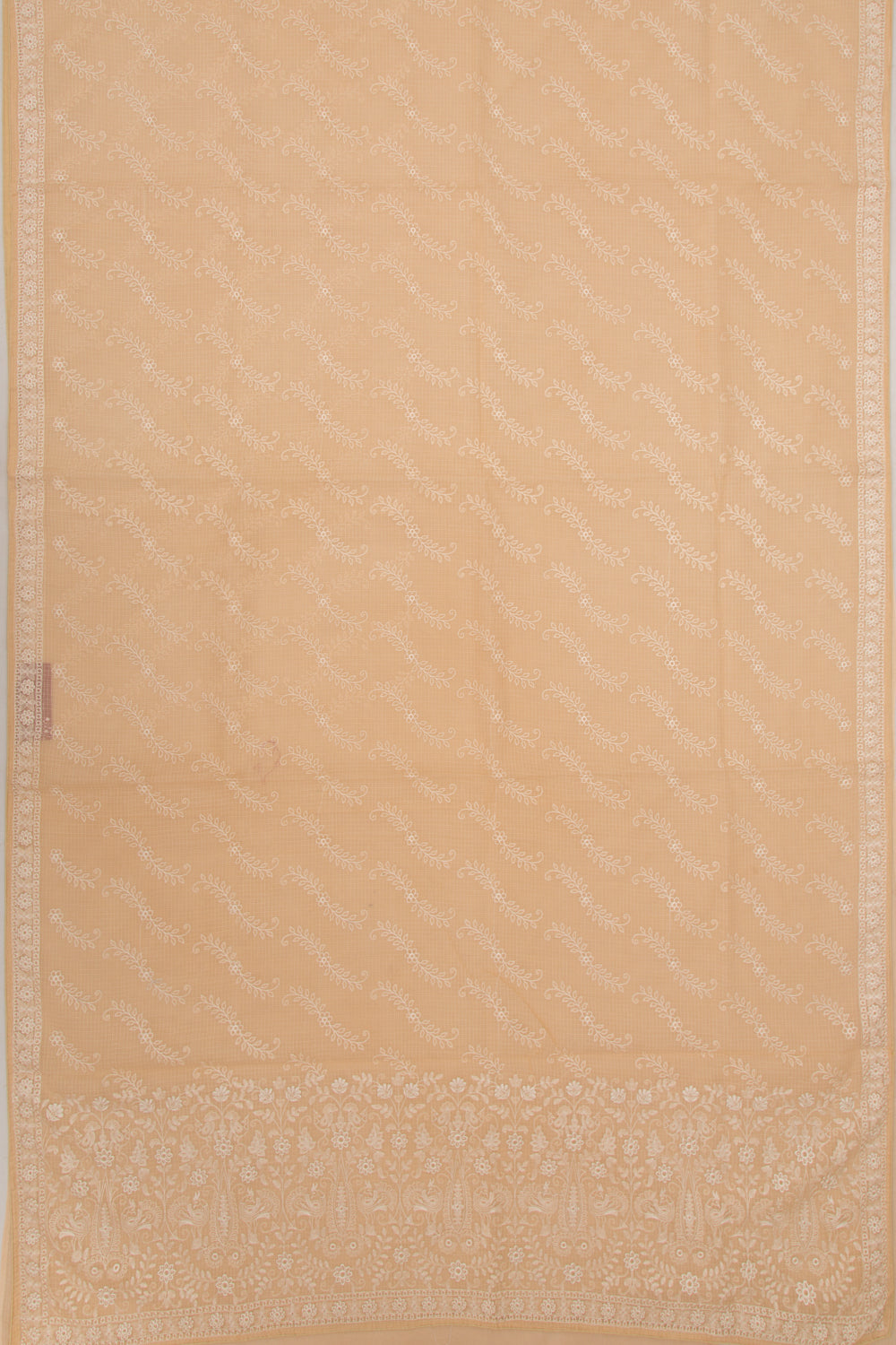 Kota Silk Brocade Pastel Orange Saree