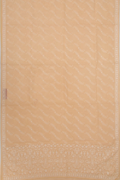 Kota Silk Brocade Pastel Orange Saree