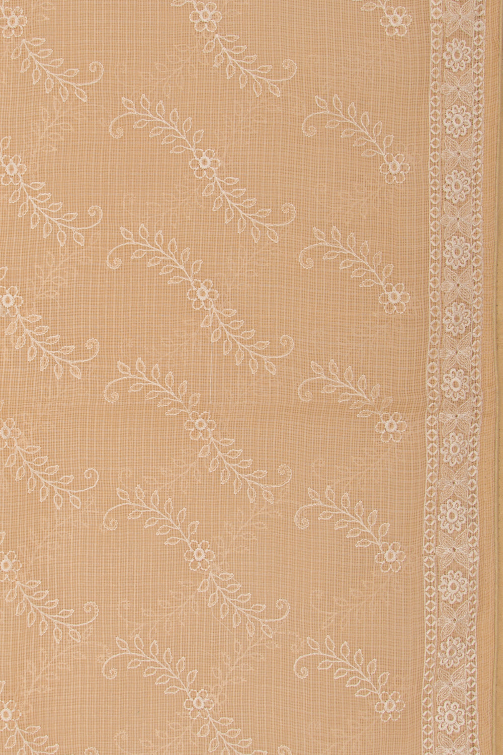 Kota Silk Brocade Pastel Orange Saree