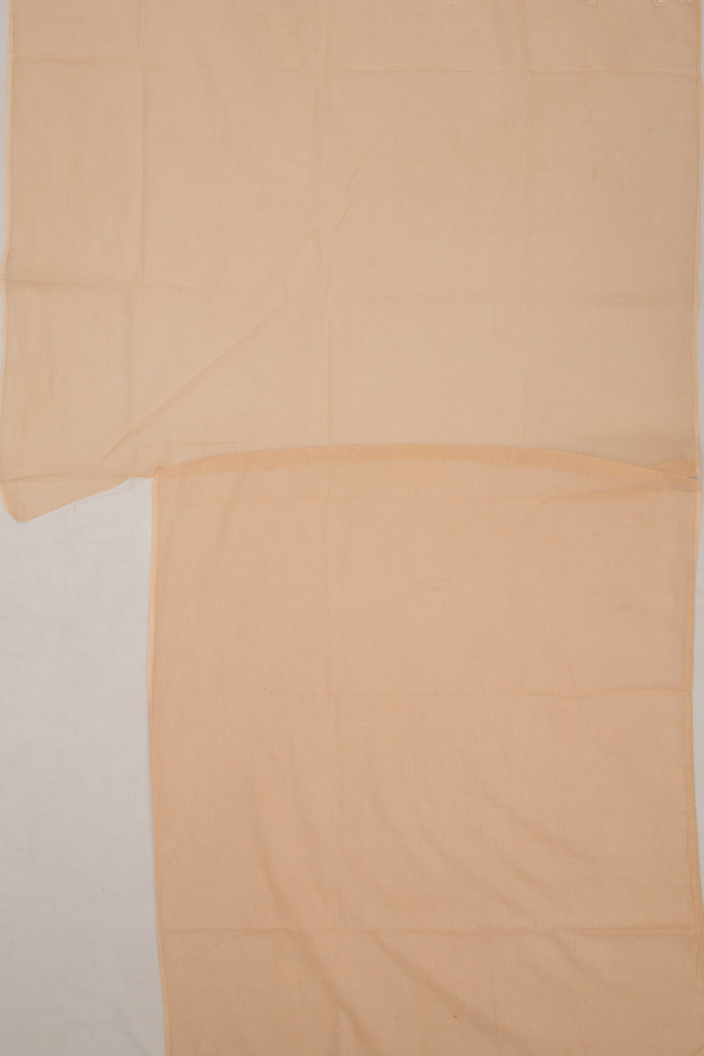 Kota Silk Brocade Pastel Orange Saree