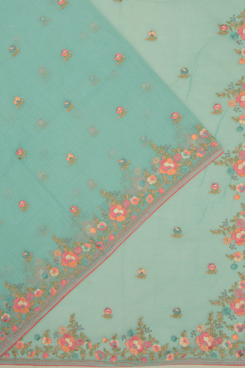 Kota Soft Silk Embroidery Butta Blue Saree