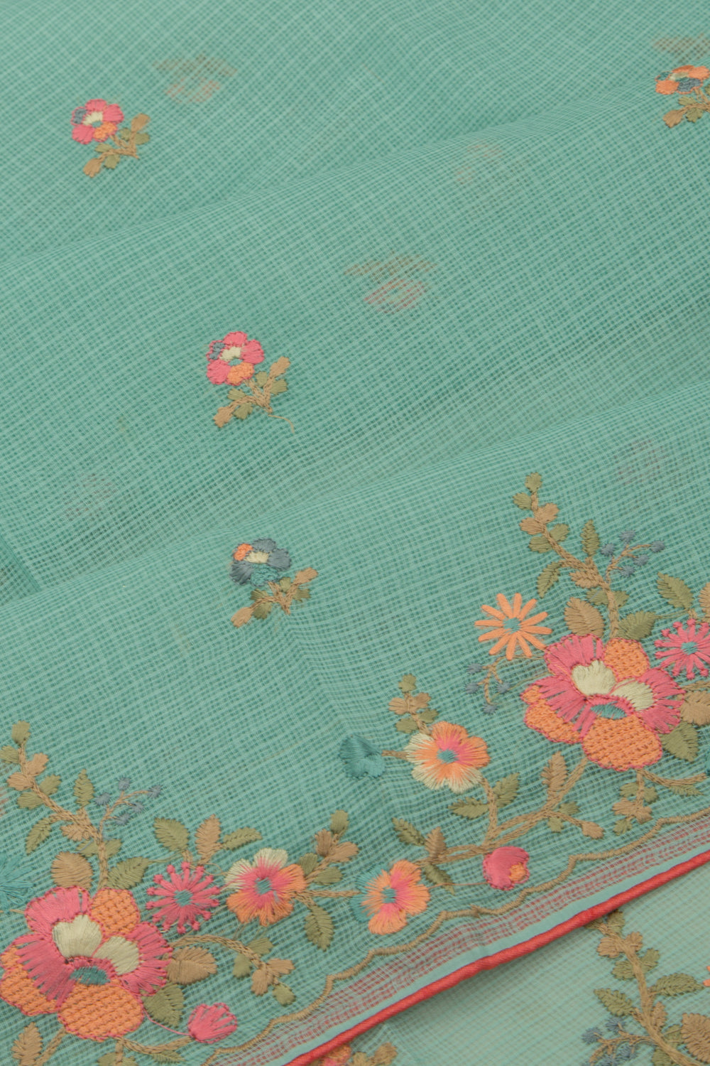 Kota Soft Silk Embroidery Butta Blue Saree