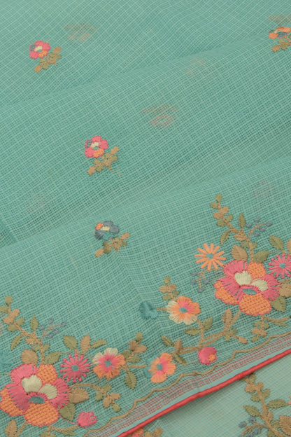 Kota Soft Silk Embroidery Butta Blue Saree