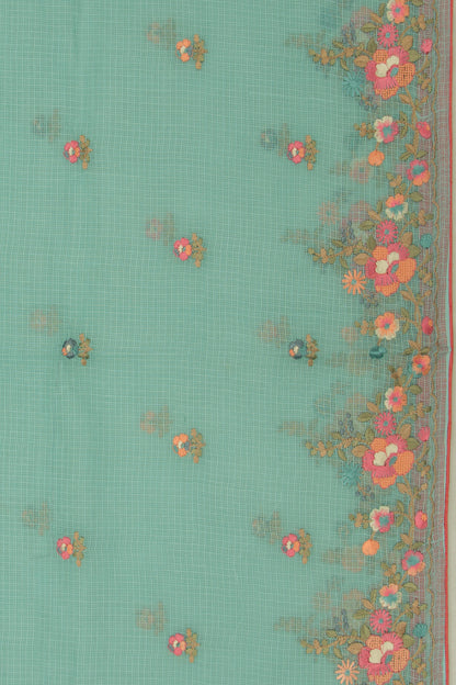 Kota Soft Silk Embroidery Butta Blue Saree