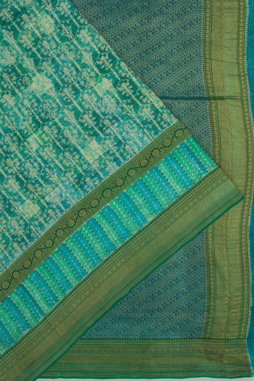 Binny Silk Brocade Green Saree