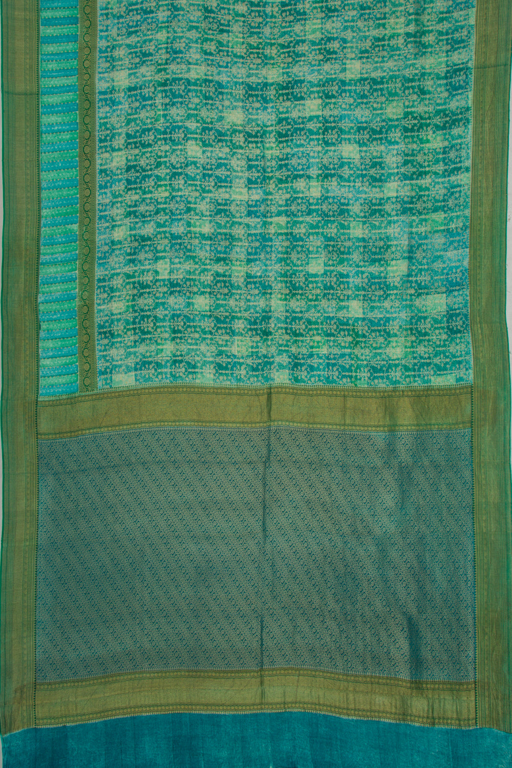 Binny Silk Brocade Green Saree