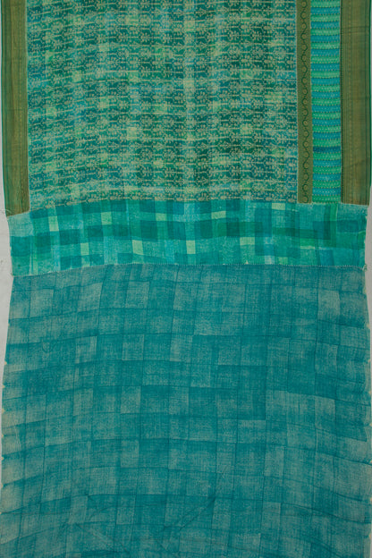 Binny Silk Brocade Green Saree