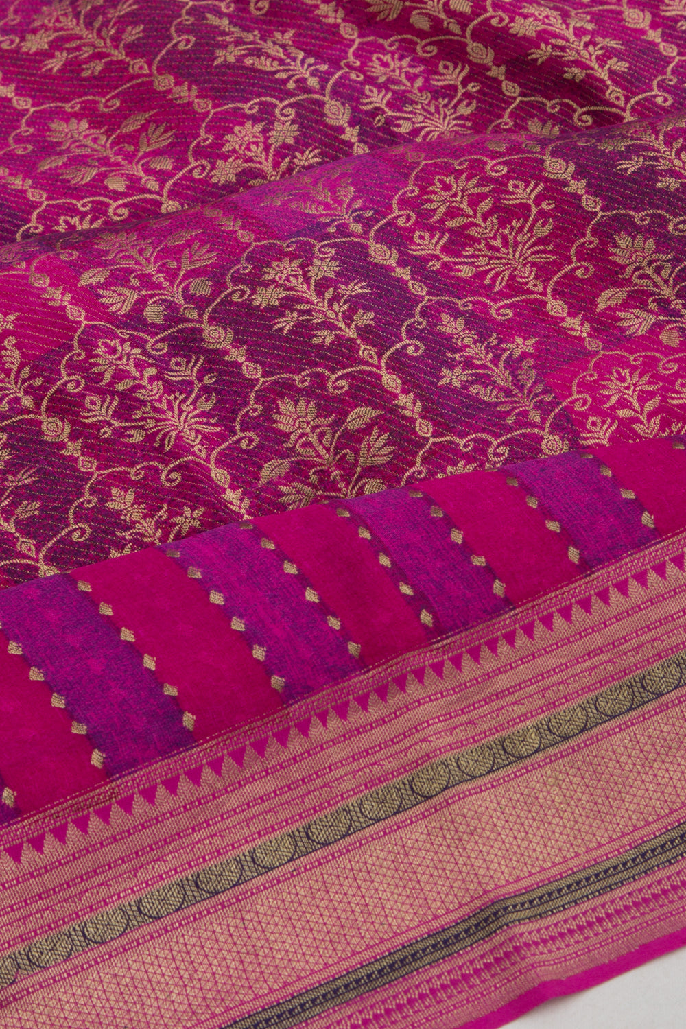 Binny Silk Brocade Pink Saree