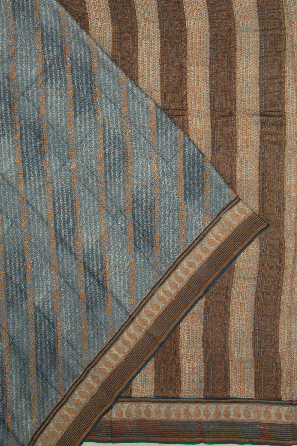 Banarasi Tussar Georgette Lines Grey Saree