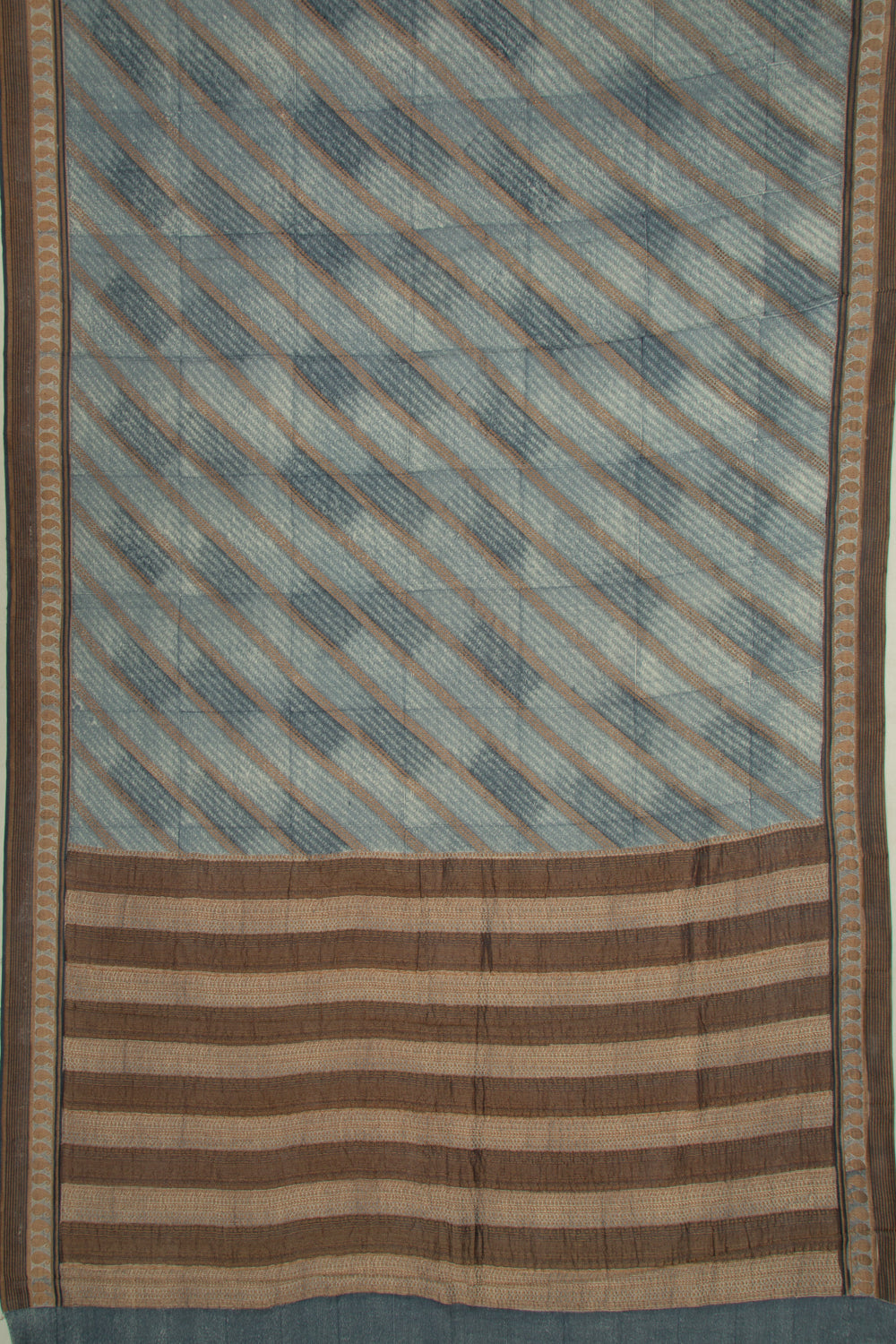 Banarasi Tussar Georgette Lines Grey Saree