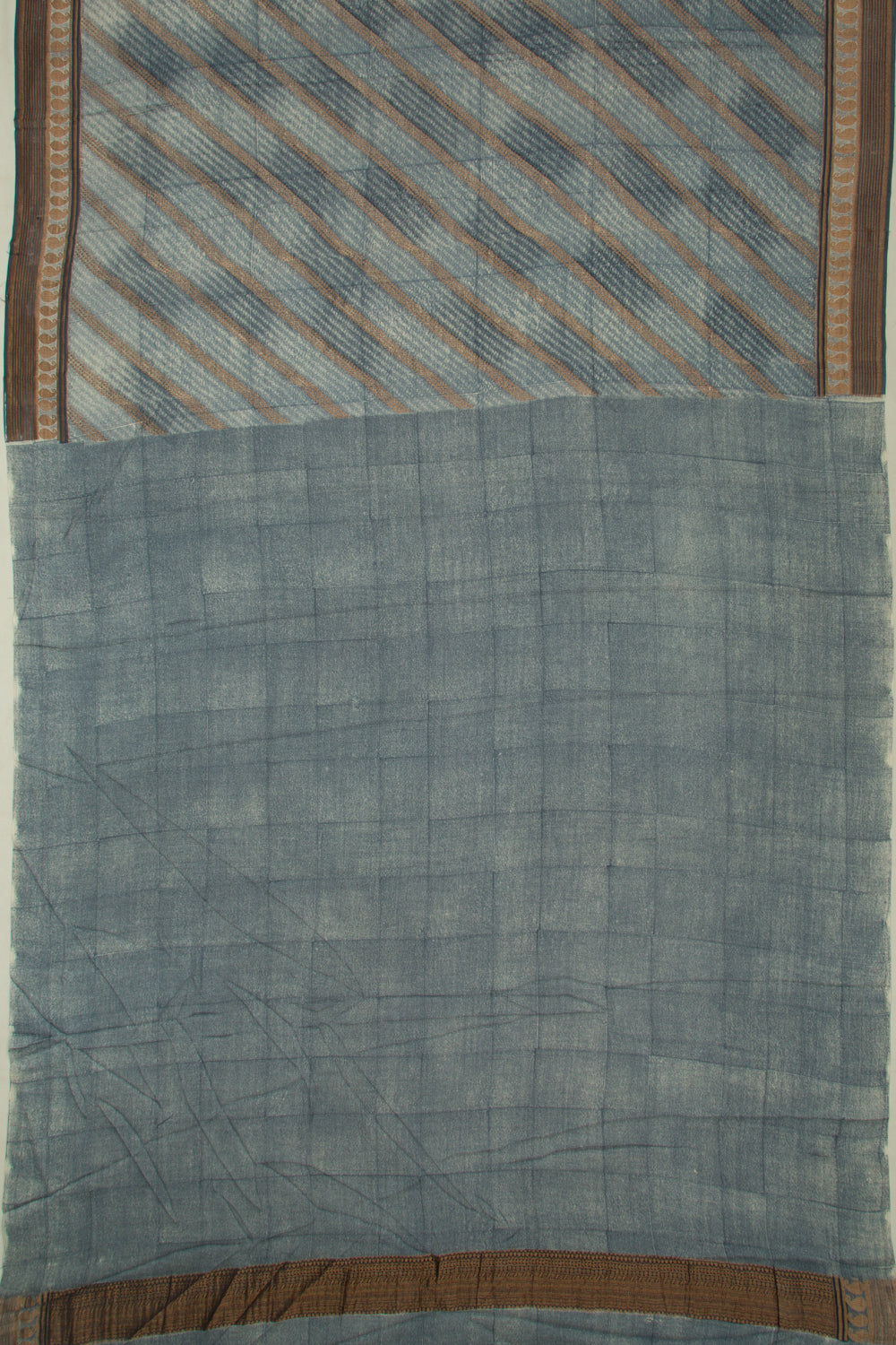 Banarasi Tussar Georgette Lines Grey Saree