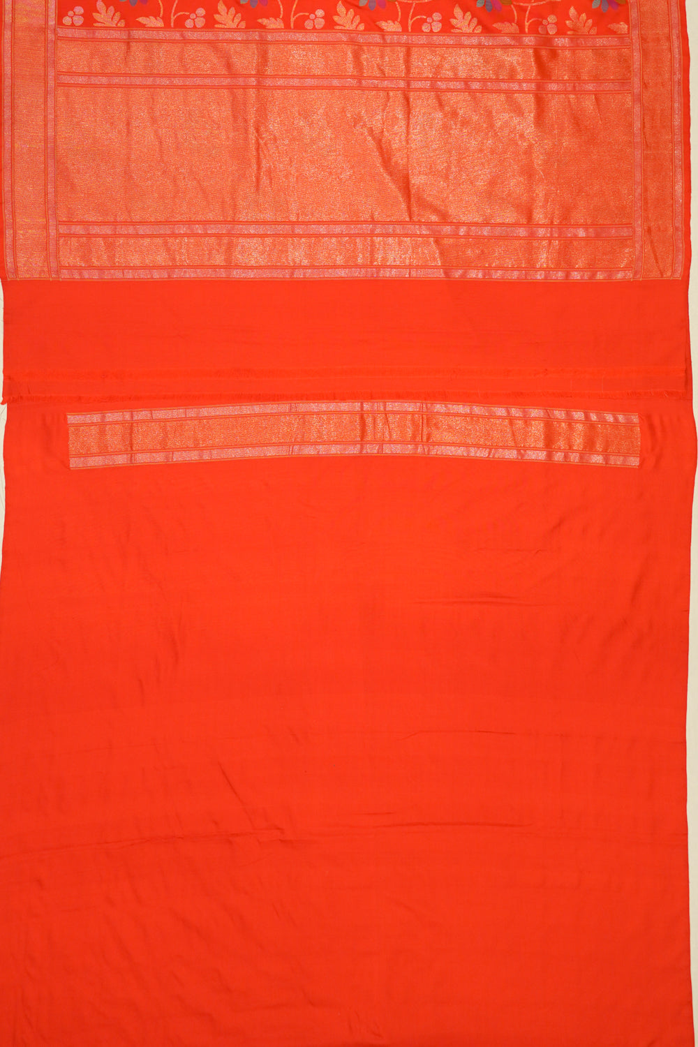 Uppada Silk Jamdani All Over Orange Saree