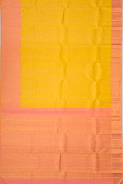 Kanchipuram Silk Brocade Yellow Saree