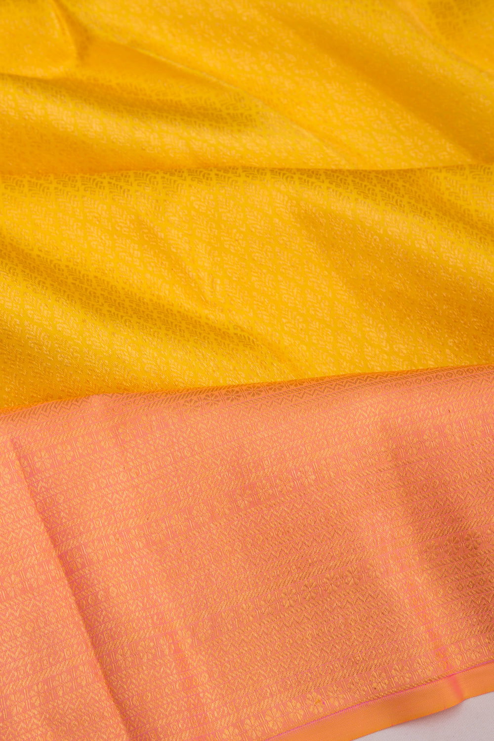 Kanchipuram Silk Brocade Yellow Saree