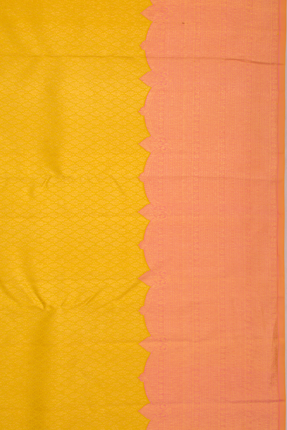 Kanchipuram Silk Brocade Yellow Saree