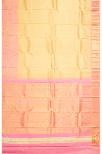 Kanchipuram Silk Brocade Beige Saree