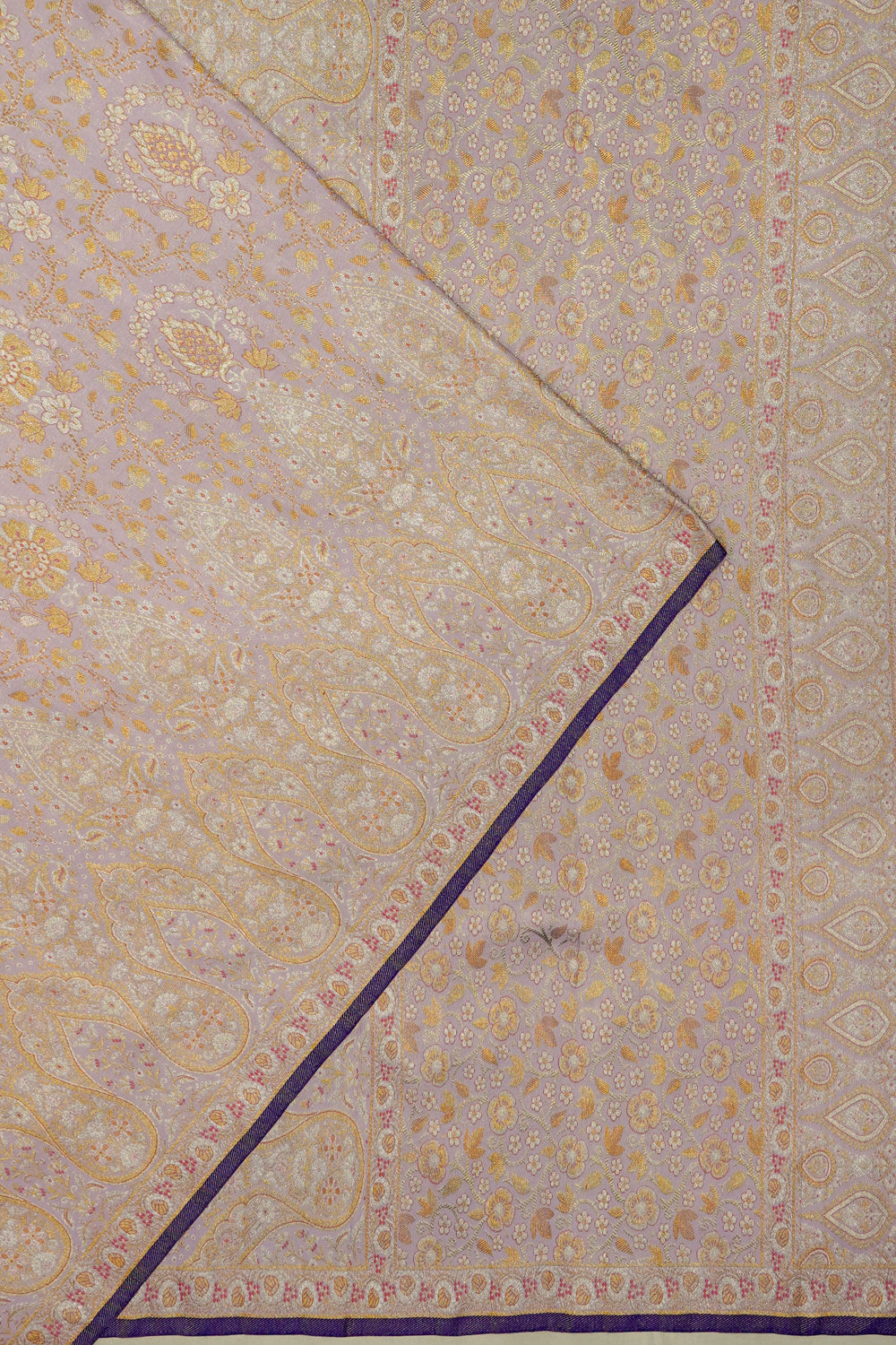 Kanchipuram Silk Brocade Lavender Saree