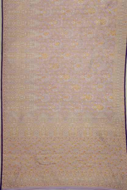 Kanchipuram Silk Brocade Lavender Saree