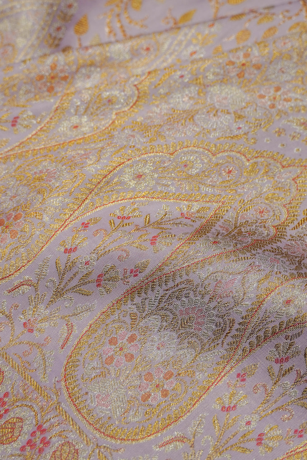 Kanchipuram Silk Brocade Lavender Saree