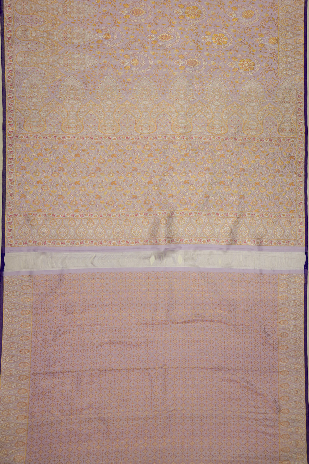 Kanchipuram Silk Brocade Lavender Saree
