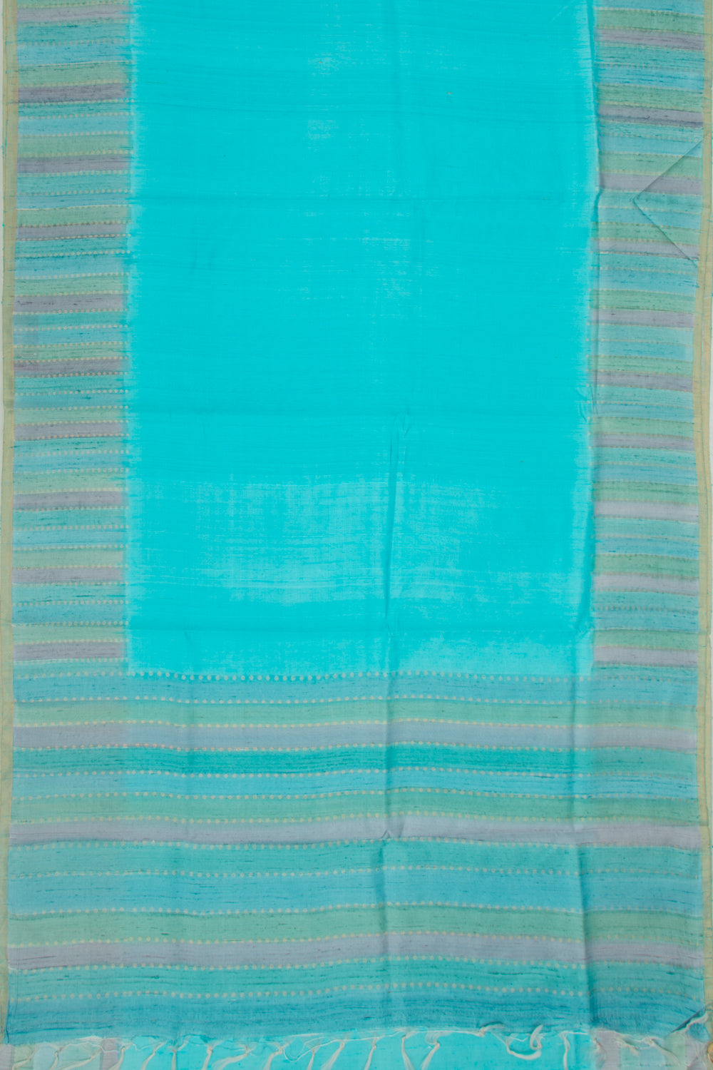 Tussar Plain Sea Green Saree