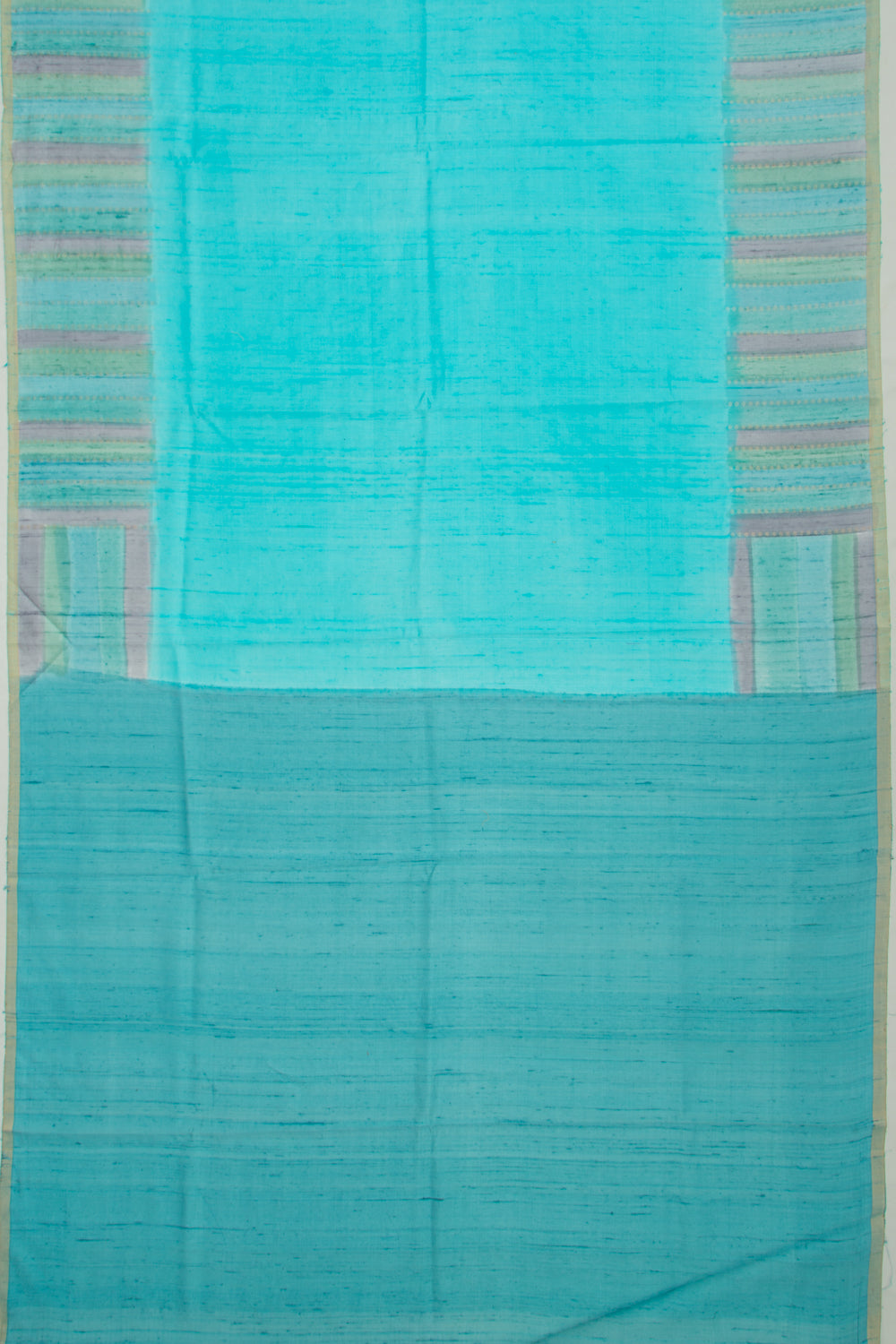 Tussar Plain Sea Green Saree
