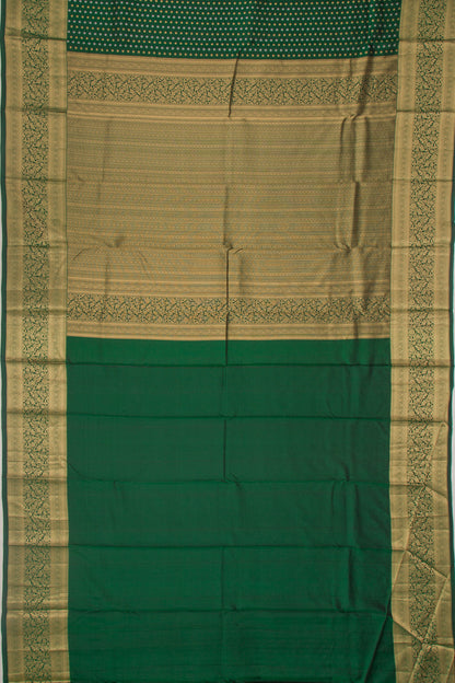 Kanchipuram Silk Brocade Bottle Green Saree