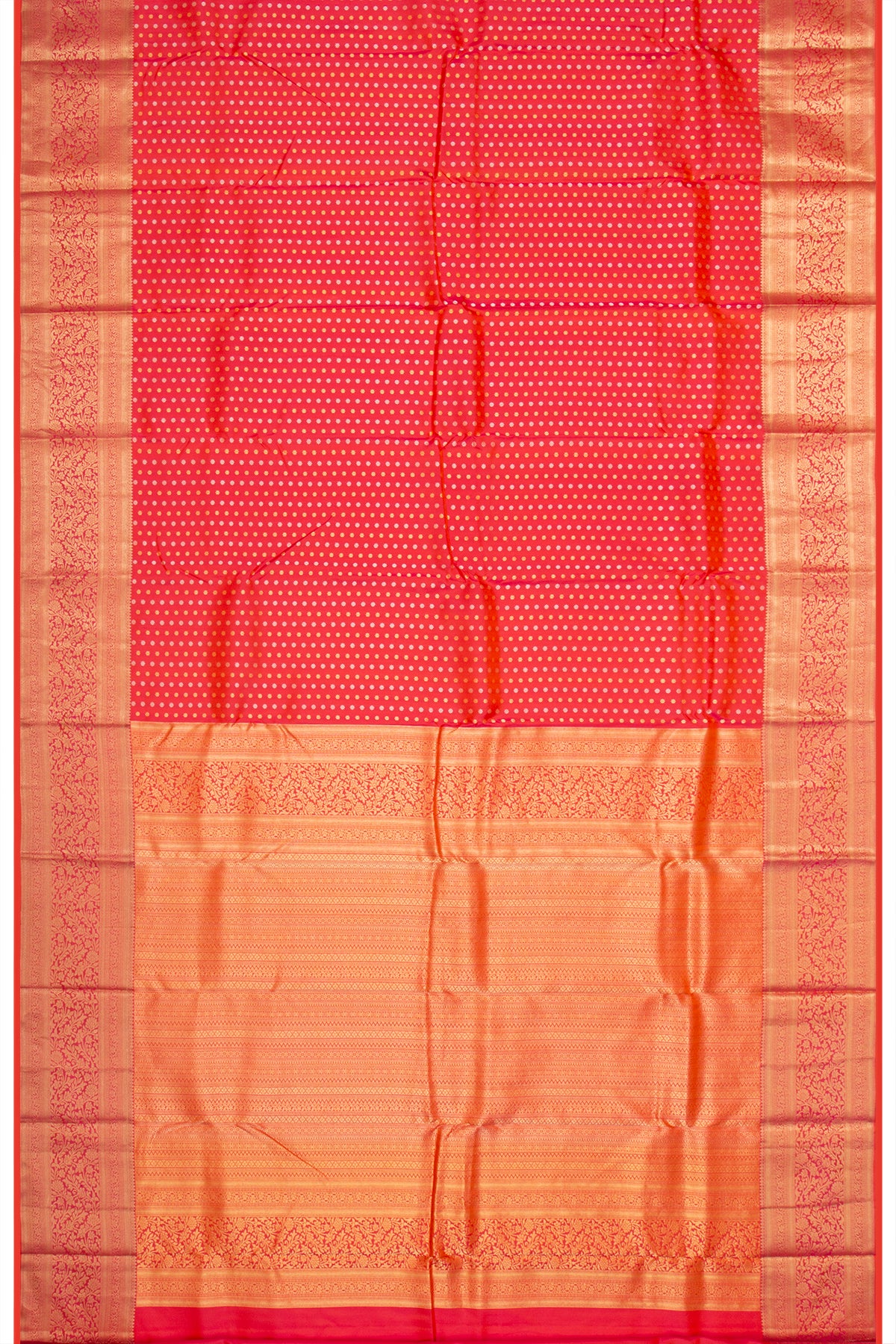 Taranga Kanchi Silk Brocade Red Saree