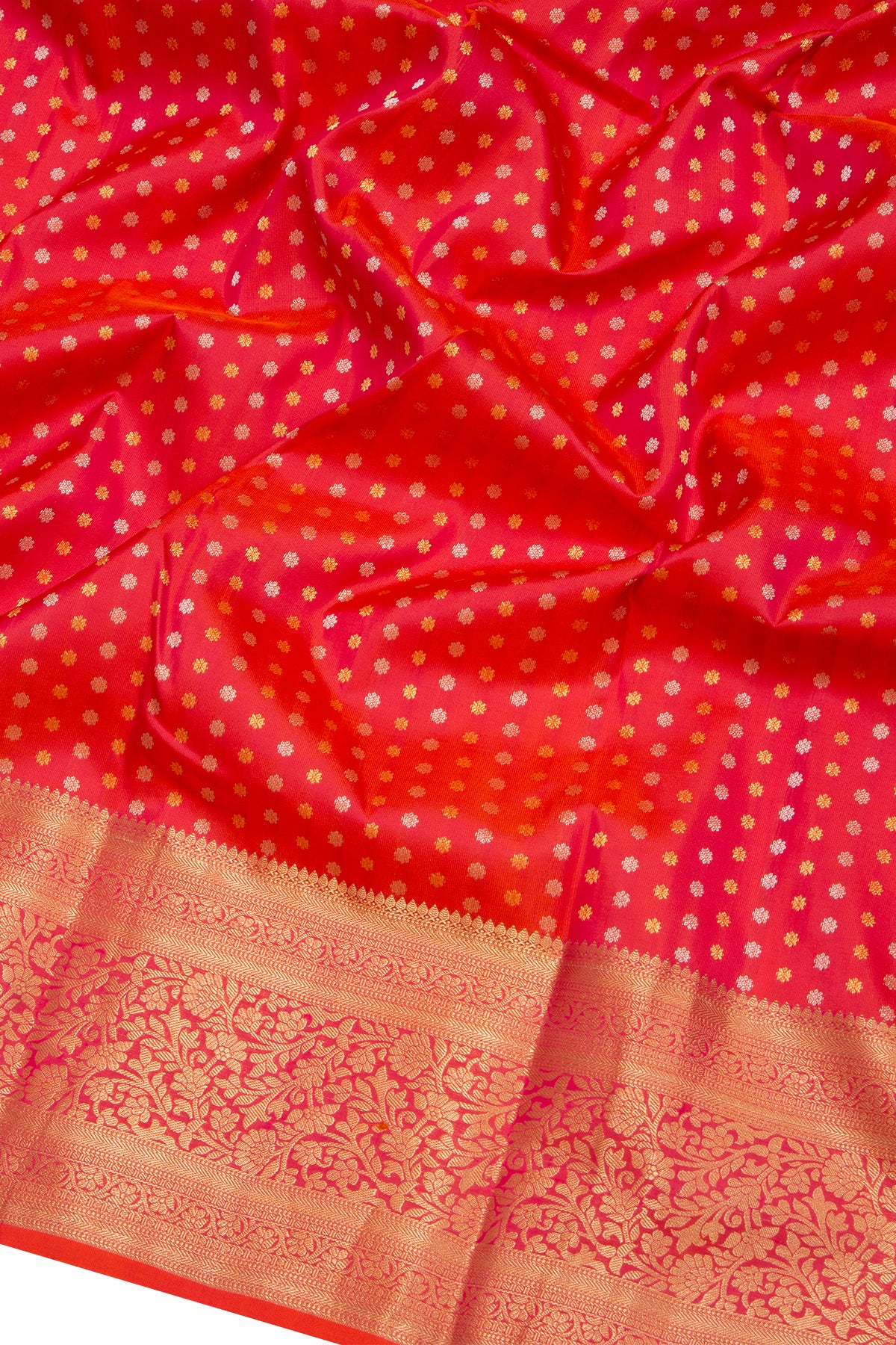 Taranga Kanchi Silk Brocade Red Saree