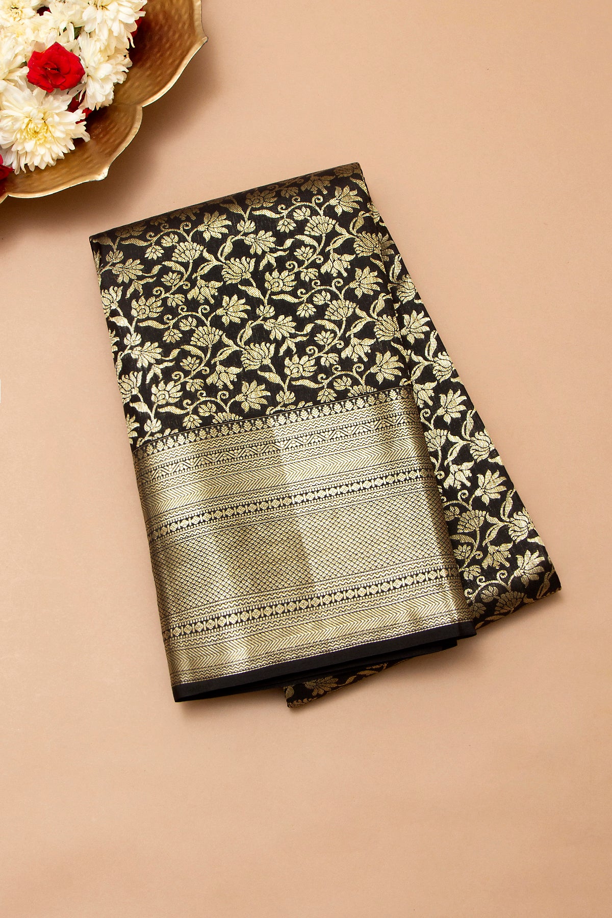 Taranga Kanchi Silk Brocade Black Saree