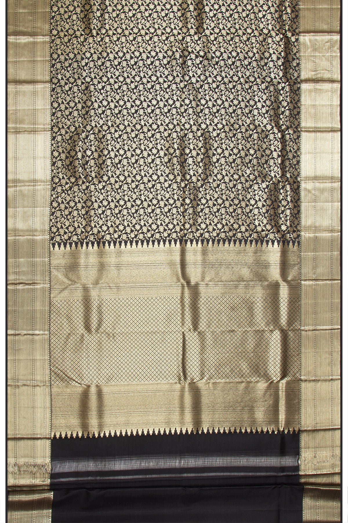 Taranga Kanchi Silk Brocade Black Saree