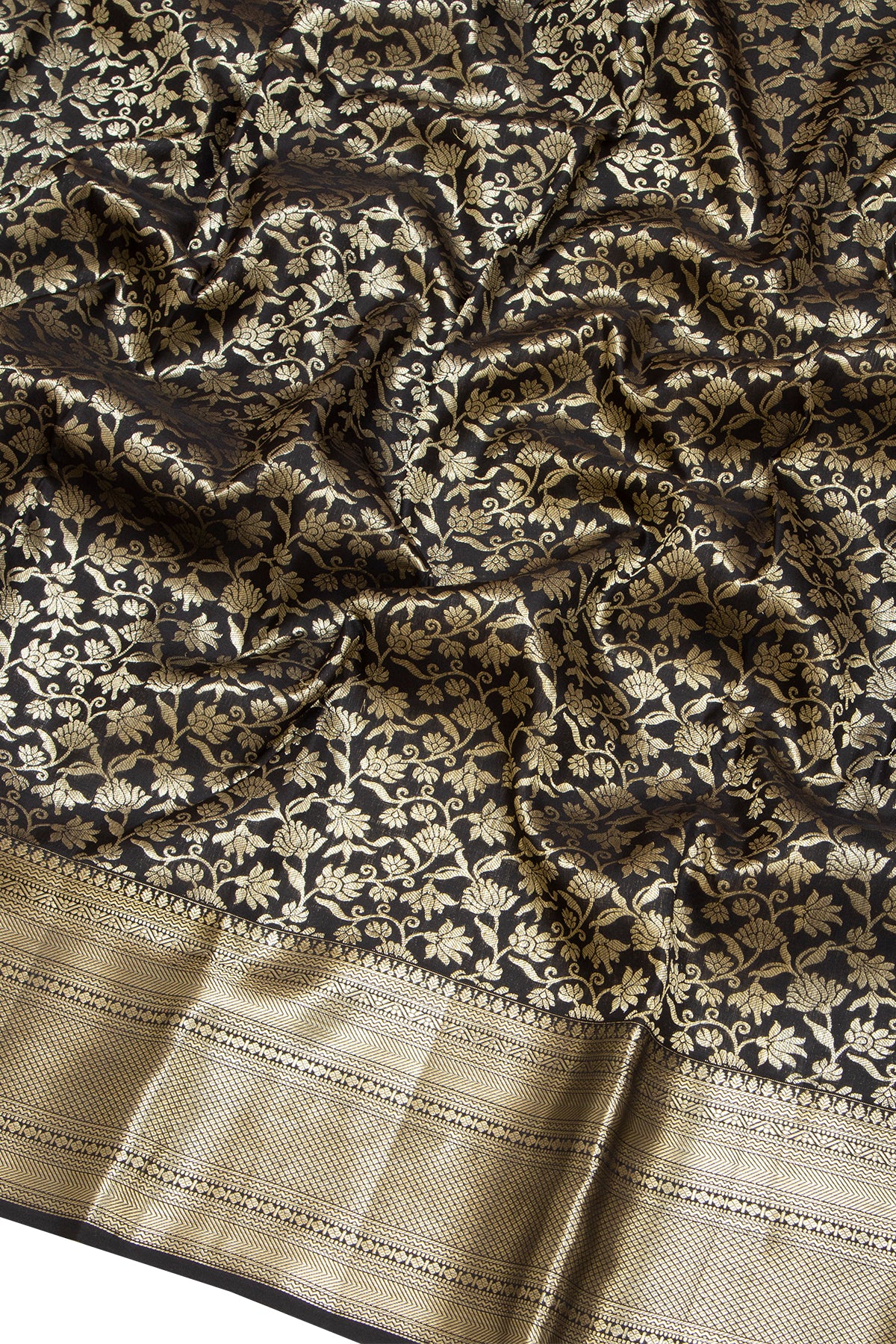 Taranga Kanchi Silk Brocade Black Saree