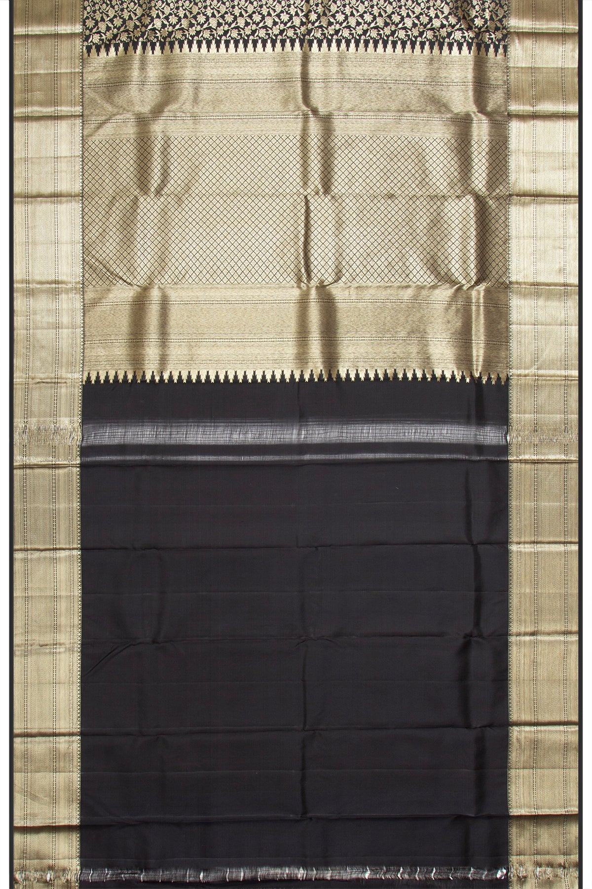 Taranga Kanchi Silk Brocade Black Saree