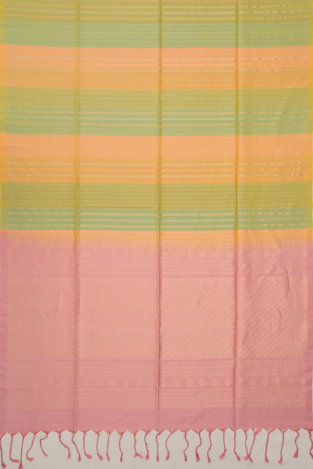 Coimbatore Silk Vertical Lines Pastel Green Saree