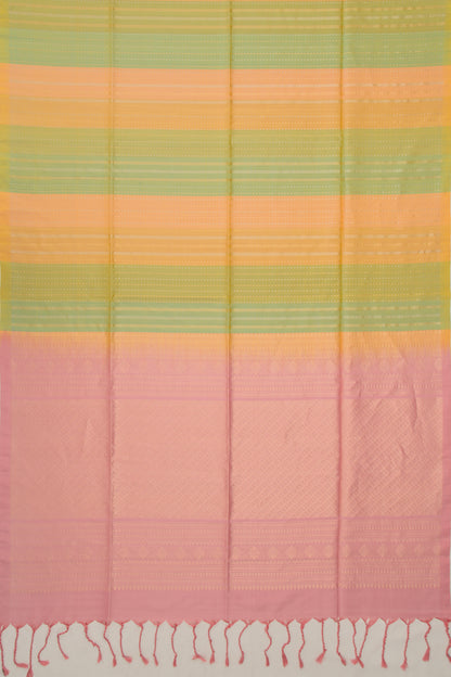 Coimbatore Silk Vertical Lines Pastel Green Saree