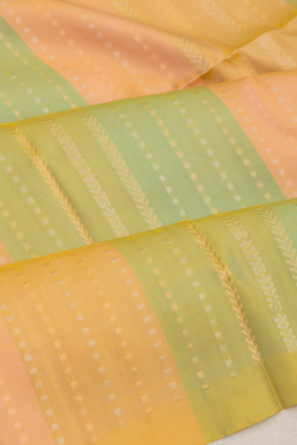 Coimbatore Silk Vertical Lines Pastel Green Saree